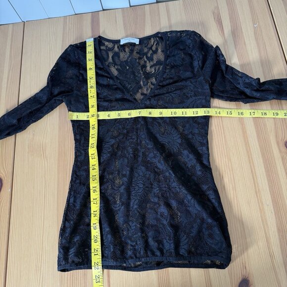 Atitzia Babaton Mesh Long Sleeve Top Corporate Goth Whimsigoth Feminine Lace XS - Picture 7 of 11